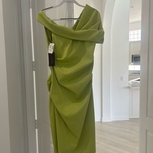 Talbot Runhof waffle-knit cotton blend Pique Bodycon Dress (price tag attached)